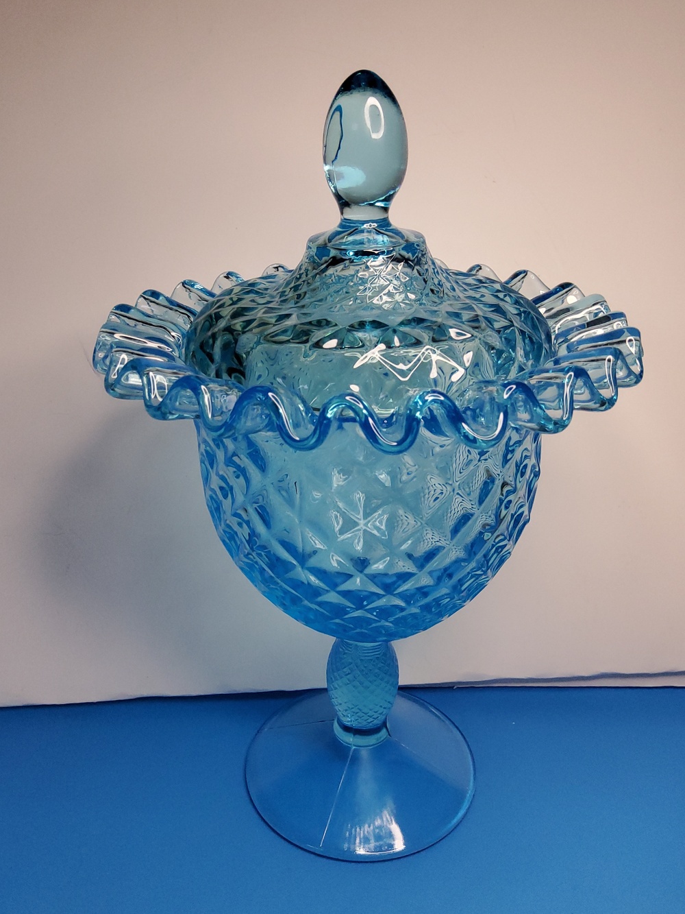 Viking Glass Yesteryear Lidded Compote. - Picture 2 of 8